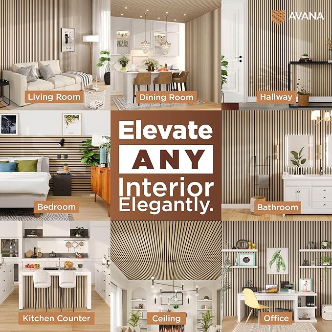 Avana Acoustic Wood Wall Panels – 94.4 x 12.6 Inch White Oak Acoustic Panels 2 - Image 3