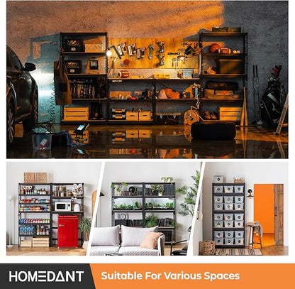 HOMEDANT 35.9" W 5 Tier Heavy Duty Garage Shelving Adjustable Metal Rack - Image 9