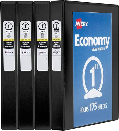 Avery Economy View 3 Ring Binders, Homeschool Supplies, Home Organization by Avery