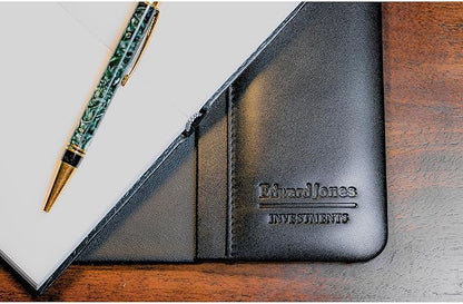 Dacasso Black Leather 22" x 14" Side Rails Desk Pad - Image 8