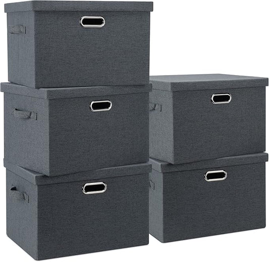 Graciadeco Large 17" 36 Quart Collapsible Stackable Storage Bins by GraciadecoStorage