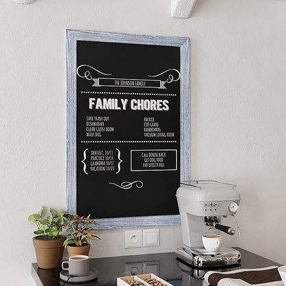 HBCY Creations Rustic Blue Wooden Magnetic Wall Chalkboard, Extra Large Size - Image 6
