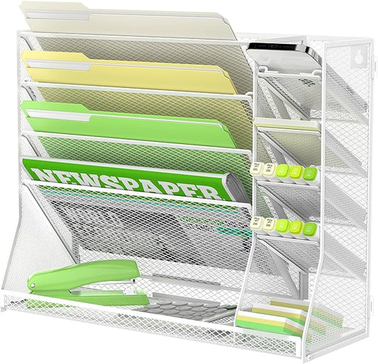 SUPEASY Wall File Organizer, 5-Tier office wall organizer by SUPEASY