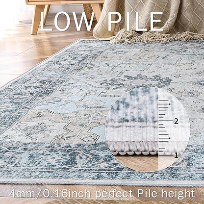 GENIMO Runner Rug 2'6"x7, Non Slip Vintage Hallway Runner Rugs, Low Pile - Image 4