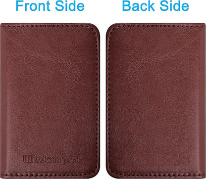 Wisdompro Business Card Holder, 2-Sided PU Leather Folio Name Card Holder - Image 6