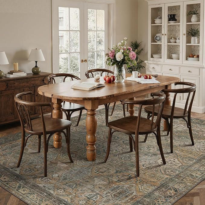 GENIMO 8x10 Area Rugs for Living Room, Machine Washable Non Slip Vintage Rugs - Image 4