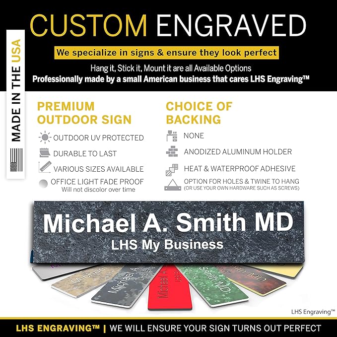 Personalized Name Plate with Choice of Mounting Holders - Image 2