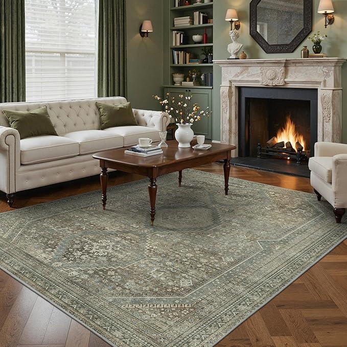 GENIMO 6x9 Area Rugs for Living Room, Machine Washable Non Slip Rugs, Low Pile - Image 2
