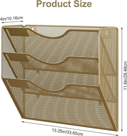 EasyPAG 3 Pocket Mesh Wall File Organizer, Hanging Paper Folder Holder - Image 6