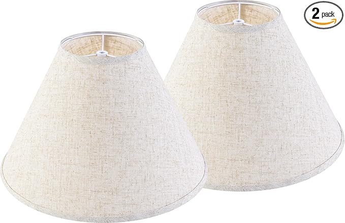 GO&SO Large Lamp Shades Set of 2 Oatmeal Beige Linen Lamp Shade, 6.5" Top x by GOSO