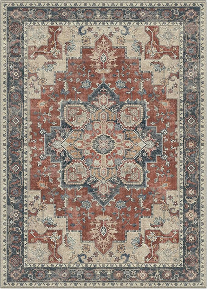 GENIMO 5x7 Area Rugs for Living Room, Machine Washable Non Slip Vintage Rugs - Image 7