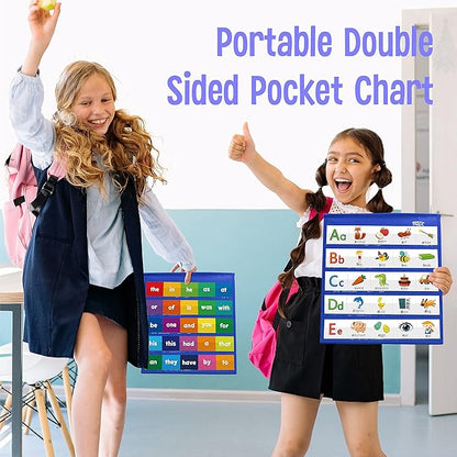 Desktop Pocket Chart, 120 Dry-Erase Double Sided Cards Includes 26 Letters - Image 6