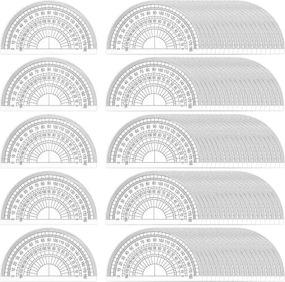 Nicunom 100 Pack Plastic Protractor 180 Degree Math Protractors Geometry by Nicunom