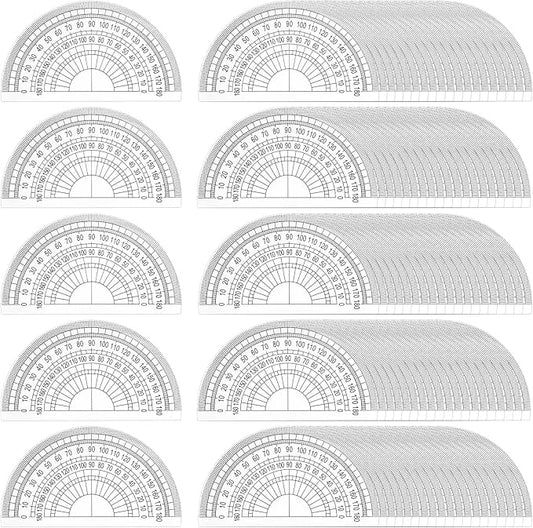 Nicunom 100 Pack Plastic Protractor 180 Degree Math Protractors Geometry by Nicunom