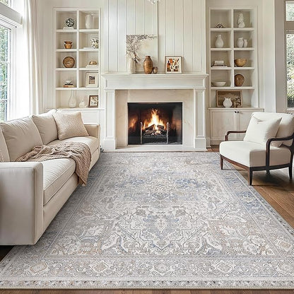GENIMO 10x14 Area Rugs for Living Room, Machine Washable Non Slip Vintage Retro by GENIMO
