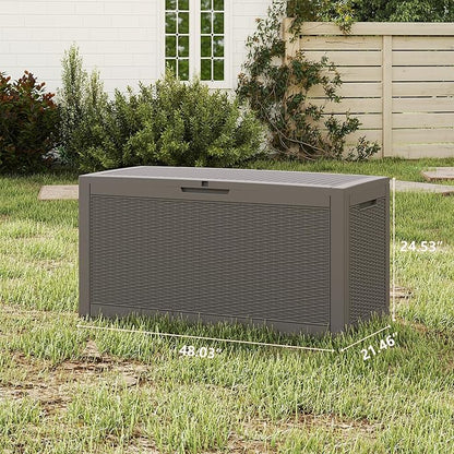 Yardgrace 100 Gallon Outdoor Storage Box Waterproof, Resin Deck Boxes - Image 4