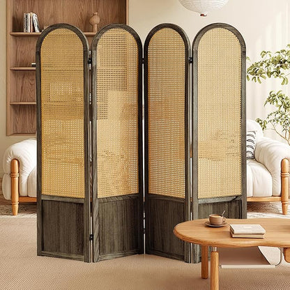 Asnefeli 4 Panel Room Divider Wall, Folding Privacy Screen, Foldable Wood - Image 8