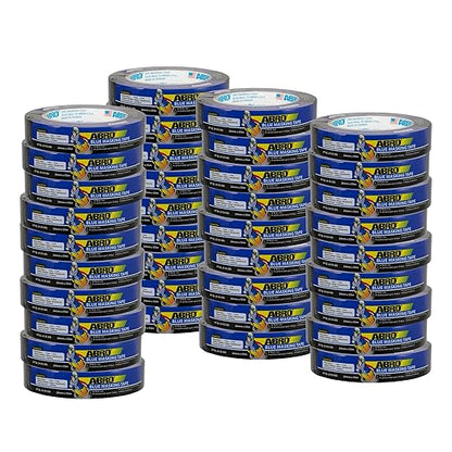 ABRO 36 Pack Blue Painters Tape: 24mm x 55M All Purpose Blue Tape, Temporary by ABRO