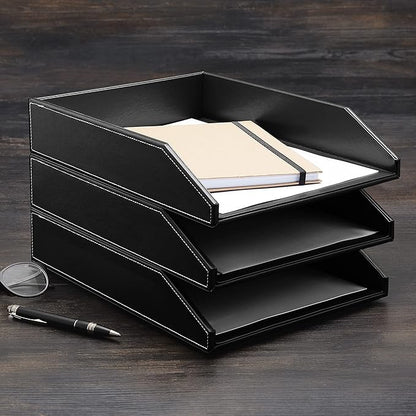 Gallaway Leather Letter Tray Organizer - Image 2