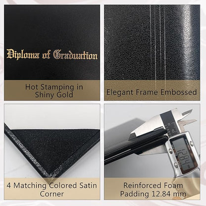 GraduationMall 11"x14" Imprinted Padded Diploma Cover Certificate Holder Black - Image 3