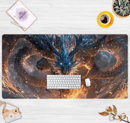 Cute Anime Dragon Desk Mat Kawaii Mouse Pad Gaming XXL Large Extended Desk Matt - Image 2