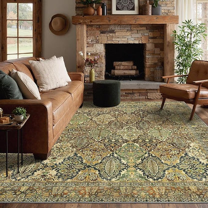 GENIMO 8x10 Area Rugs for Living Room, Machine Washable Non Slip Vintage Rugs by GENIMO