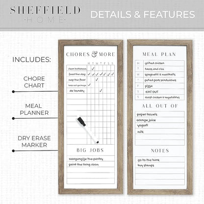 Sheffield Home Set of Two Family Planner Dry Erase Boards Featuring, Chore Chart - Image 3