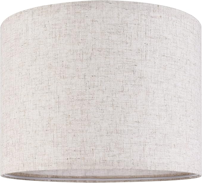 GO&SO Natural Linen Medium Drum Lamp Shades 13" Top x 13" Bottom x 10" High by GOSO