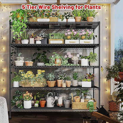 REIBII 45.5''W Storage Shelves Wire Shelving, 5 Tier Pantry Shelves - Image 7