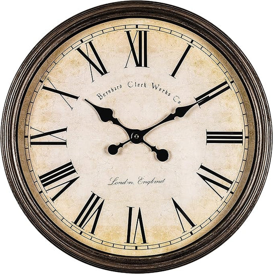 Bernhard Products Large Decorative Wall Clock 20 Inch Silent Non Ticking by BernhardProducts