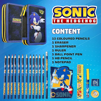 SONIC THE HEDGEHOG Pencil Case for Kids Stationery Set Pens Colored Pencils - Image 6