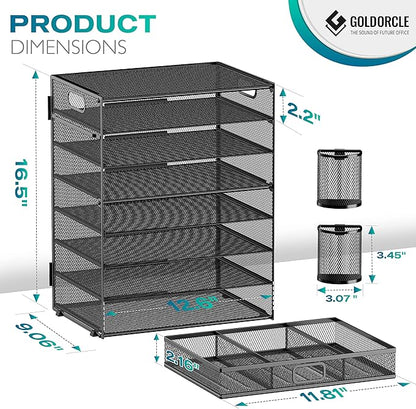 GoldOrcle 8 Tier Paper Letter Tray Organizer - Image 3