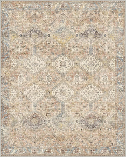 GENIMO 9x12 Area Rugs for Living Room, Machine Washable Non Slip Vintage Rugs - Image 5