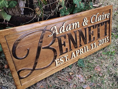 Personalized Family Name Sign Personalized Wedding Gifts Wall Art Rustic Home - Image 4