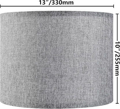 Gray Drum Lamp Shades Medium 13" Top x 13" Bottom x 10" High Traditional - Image 3