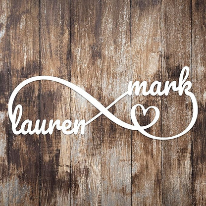 Personalized Valentines Metal Wall Sign, Custom Infinity Heart Love Couple Name - Image 6