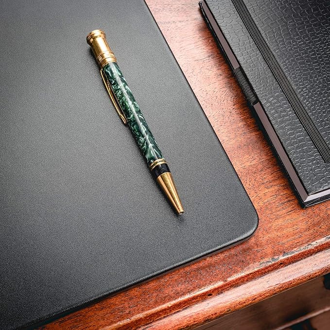 Black Leather 24" x 19" Desk Mat Without Rails - Image 3