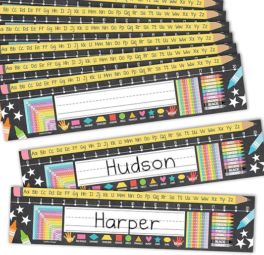 Desk Name Tags for Classroom -25 Student Name Plates for Classroom Kindergarten by HadleyDesigns